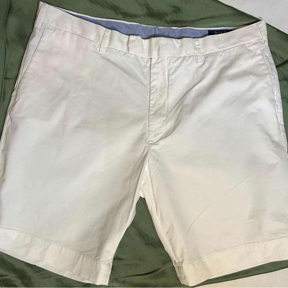 Polo by Ralph Lauren White Flat Front Shorts